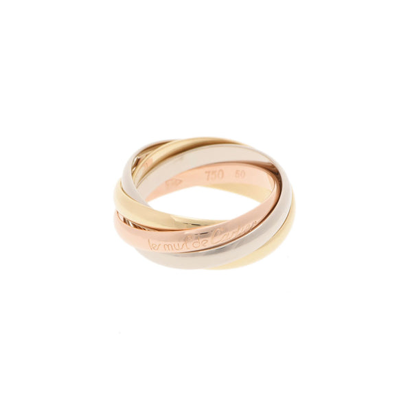 美品　Cartier トリニティリング クラシック　50 (10号) MM 新品仕上済】K18 Cartierクラシック トリニティリング 10号/50