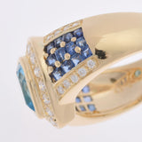 PONTE VECCHIO Ponte Vequio Blue Topaz 2.17ct Sapphire 0.78ct Diamond 0.61CT No. 12 Ladies K18YG Ring / Ring A Rank Used Ginzo