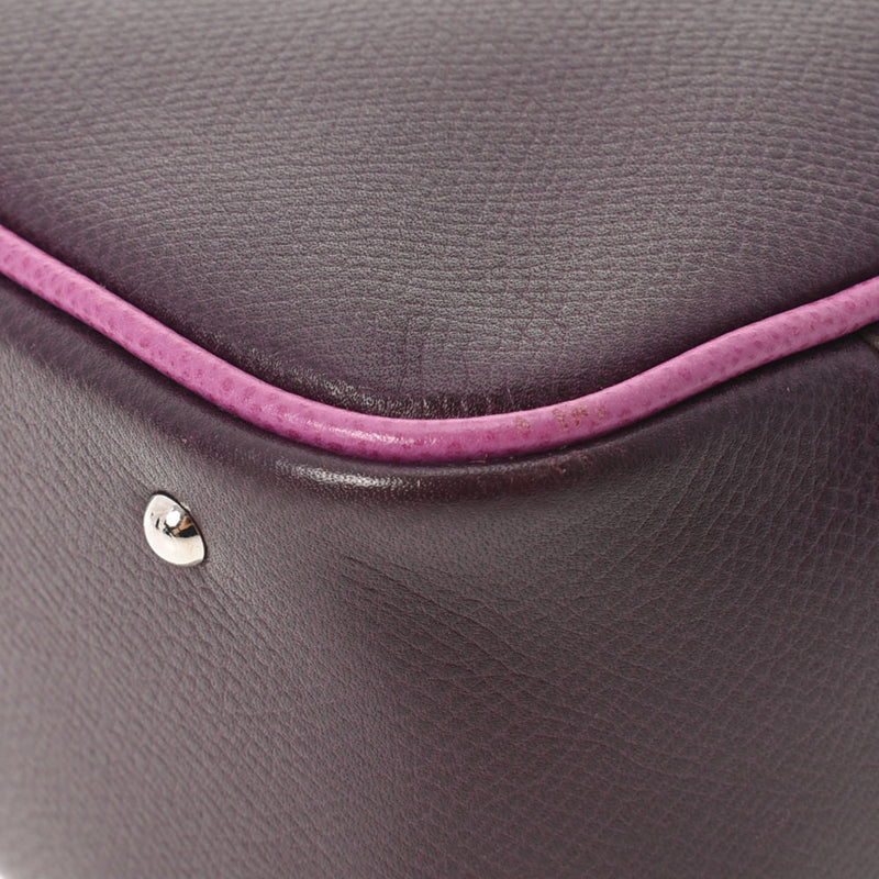 HERMES Hermes Plum 20 Bicolor Lesan/Cyclamen Paladium Bracket □ H -engraved (around 2004) Ladies Vo Epson Handbag A Rank Used Ginzo