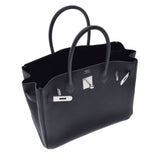 爱马仕爱马仕Birkin 30 3in1黑色钯支架Z刻有（大约2021年）女士Togo/Swift/Canvas Handbag New Ginzo