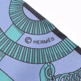 HERMES Hermes Twilly Golden Competition Eperon D'OR Old Tag Blue Ladies Silk 100 % Scarf A Rank Used Ginzo