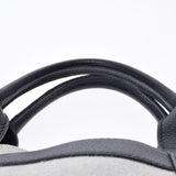 HERMES Hermes Sack Ane Gray/Black Unisex Canvas Leather Handbag AB Rank used Ginzo