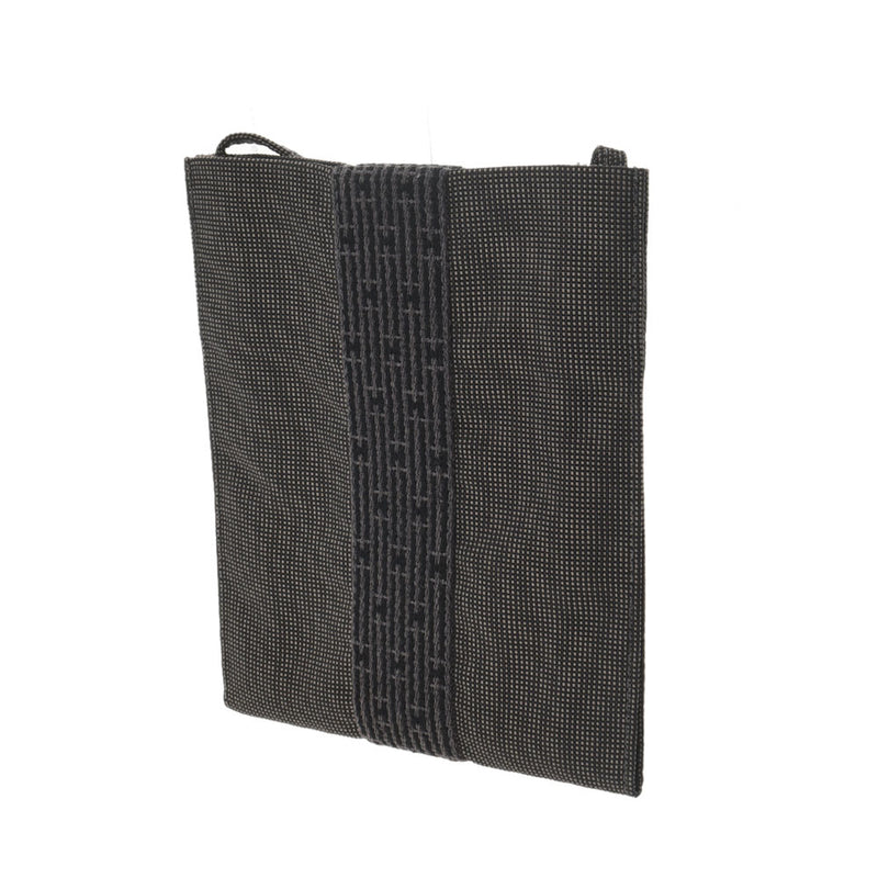 HERMES エルメス エールライン ポシェット グレー ユニセックス キャンバス ショルダーバッグ Aランク 中古 銀蔵