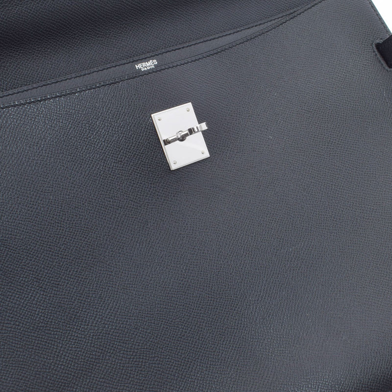 HERMES Hermes Kelly de Pesh 34 Black Silver Bracket □ K engraved (around 2007) Men's Epson Business Bag AB Rank Used Ginzo