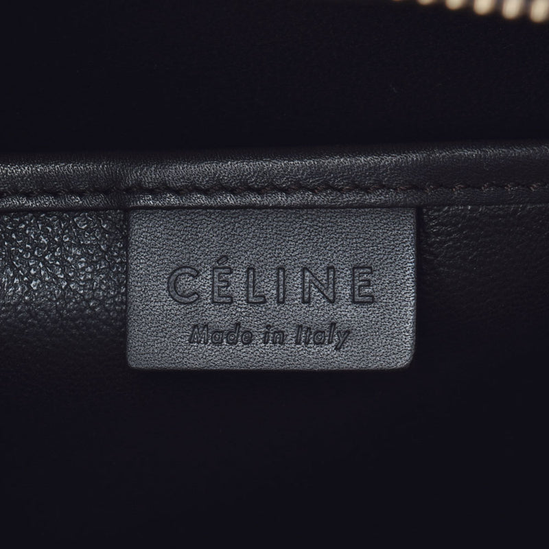 Celine Celine Ragage Nano Shopper Tricolor 2way黑色/米色/黄色女士皮革手提包AB级使用Ginzo