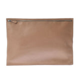 HERMES Hermes Zip Flat Camel Silver Bracket □ L engraved (around 2008) Unisex calf pouch AB rank used Ginzo