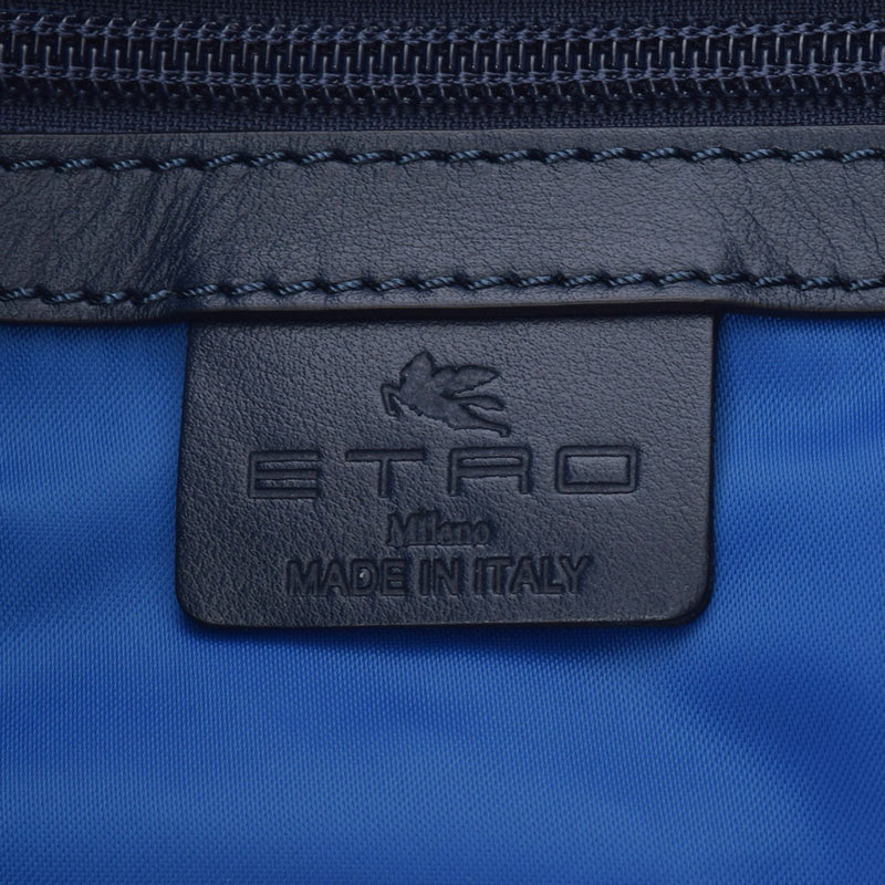Etro Etro paisley图案蓝色男女通用帆布手提袋AB级使用Ginzo