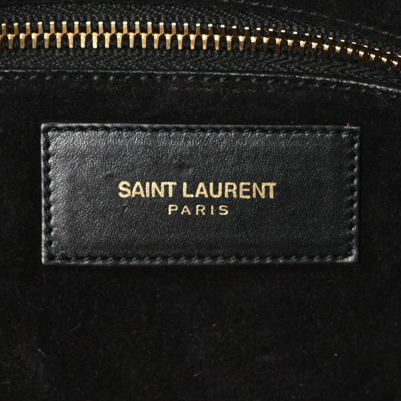 SAINT LAURENT サンローラン ダッフル 2WAY 黒/白 レディース カーフ ハンドバッグ Bランク 中古 銀蔵