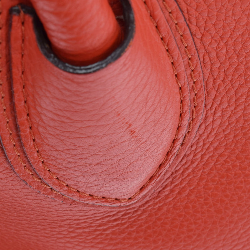CELINE Celine Luggage Mini Shopper Orange Ladies Calf Handbag AB Rank Used Ginzo