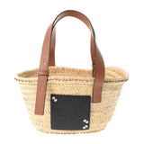 LOEWE Loewe basket bag Capsule Collection 2021SS Neighboring Totoro Makurokurosuke Beige/Tea Ladies Raffia/Leather Handbag AB Rank Used Ginzo