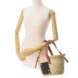 LOEWE Loewe basket bag Capsule Collection 2021SS Neighboring Totoro Makurokurosuke Beige/Tea Ladies Raffia/Leather Handbag AB Rank Used Ginzo