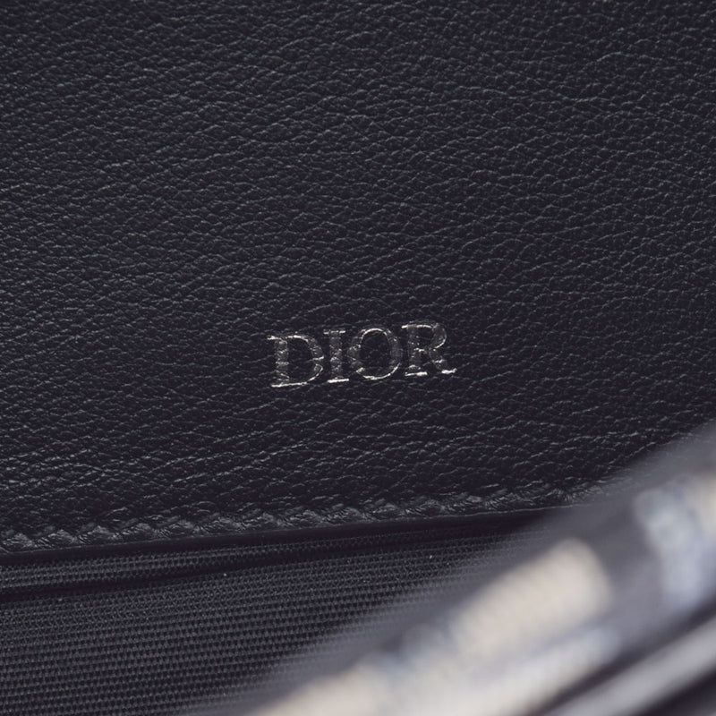 Christian DIOR Christian Dior Shoulder Navy Blue Ladies Jacquard/Canvas Chain Wallet B Rank used Ginzo
