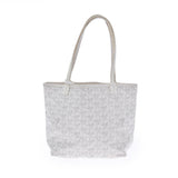 GOYARD Goyal Saint -Lui Junior White Ladies PVC/Leather Handbag B Rank used Ginzo