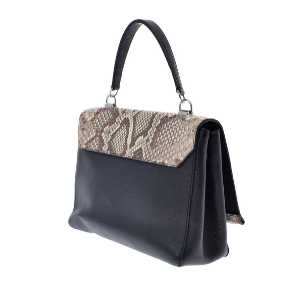 LOUIS VUITTON Louis Vuitton Rock Me 2 2WAY Shoulder Black N92668 Ladies Python Handbag AB Rank Used Ginzo