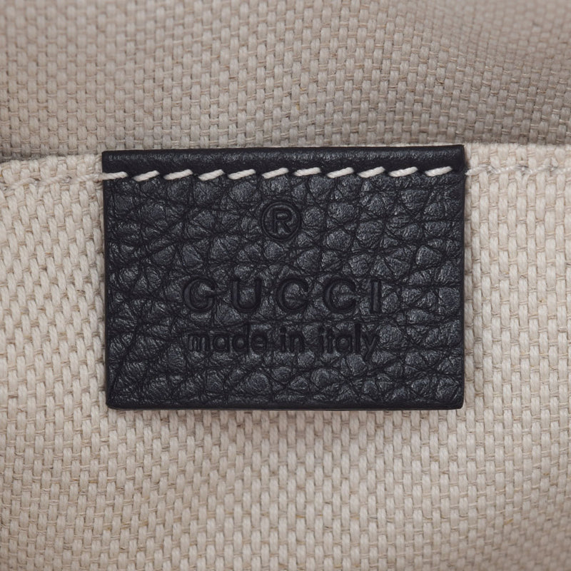 GUCCI Gucci Gucci Smile Disco Bag Black Gold Bracket Ladies Leather Shoulder Bag New Family Ginzo