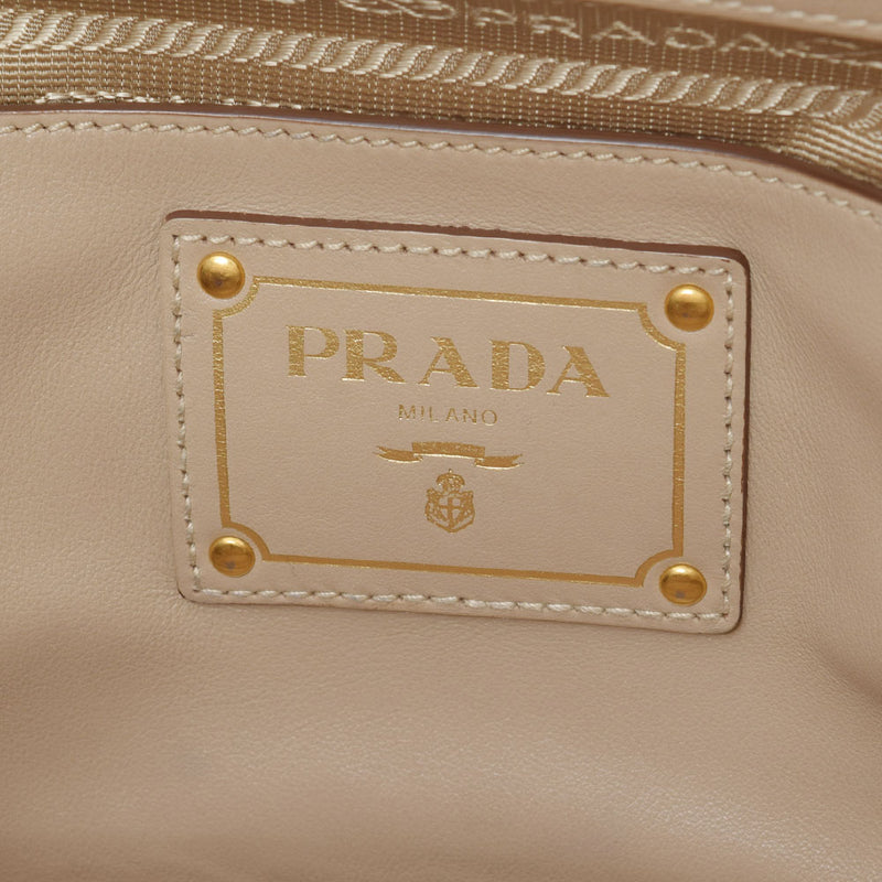 PRADA Prada Vittellofenix Handbag Beige Gold Bag BN2795 Ladies Soft Calf 2WAY Bag AB Rank Used Ginzo