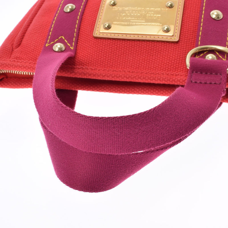 LOUIS VUITTON Louis Vuitton Antiga Caba PM Red M40037 Ladies Cotton Canvas Handbag B Rank used Ginzo