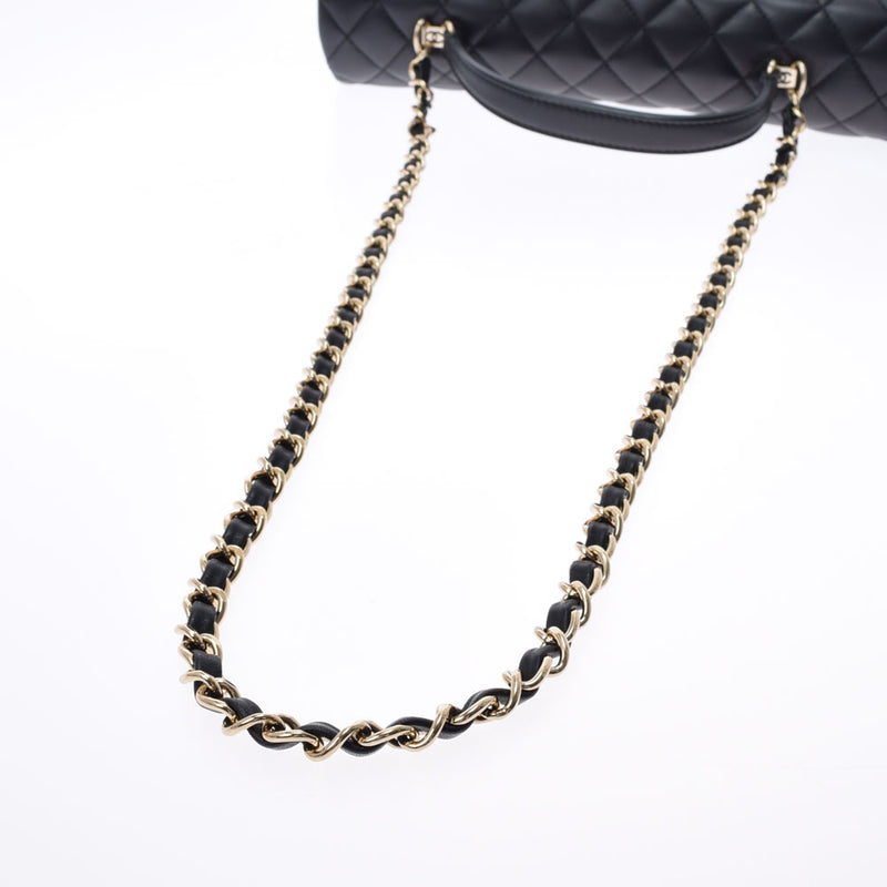 CHANEL Chanel Matrasse 2WAY Chain Shoulder Black Gold Bracket Ladies Ram Skin Shoulder Bag A Rank used Ginzo