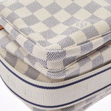 LOUIS VUITTON Louis Vuitton Damier Azur Navi Glio White N51189 Unisex Damier Zuru Canvas Shoulder Bag AB Rank Used Ginzo