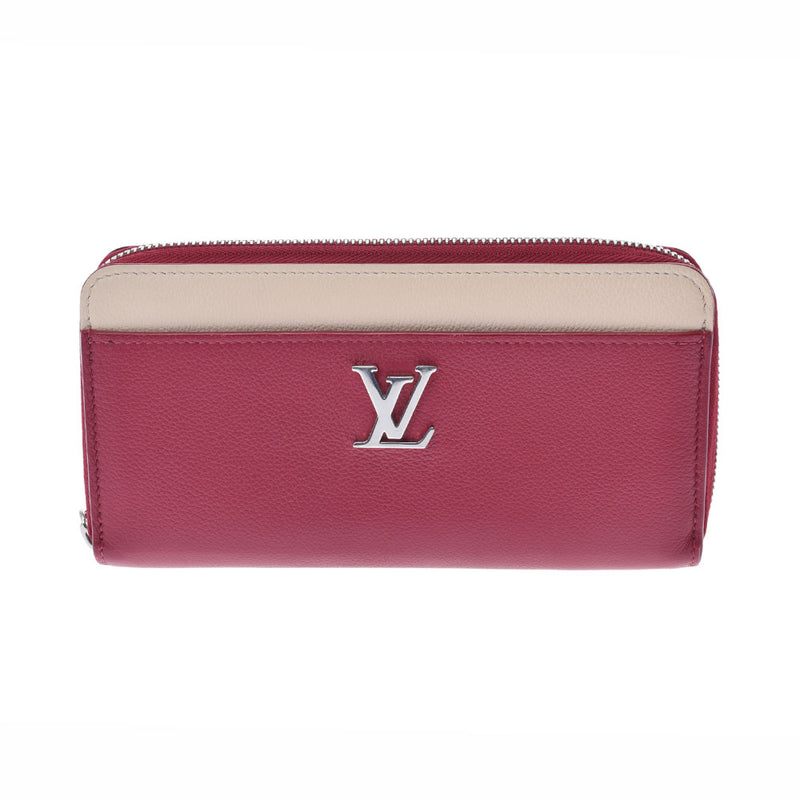 LOUIS VUITTON Louis Vuitton Zippy Rock Me Red M63816 Ladies Leather Long Wallet AB Rank Used Ginzo