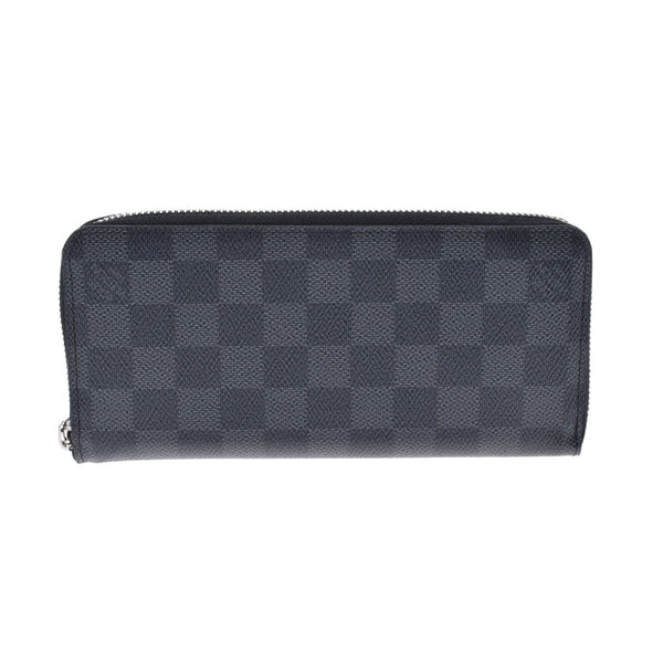 LOUIS VUITTON Louis Vuitton Graphit Zippy Wallet Vertical Black/Gray N63095 Men's Dami Graphit Canvas Wallet A Rank Used Ginzo