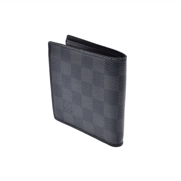 LOUIS VUITTON Louis Vuitton Damier Graphit Portofoy Yumarco Black/Gray N62664 Men's Damier Graphit Canvas Bi -fold Wallet B Rank Used Ginzo