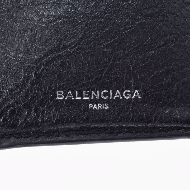 Balenciaga Balenciaga Classic Mini紧凑型钱包黑色男女轿车三倍钱包B等级用Ginzo
