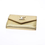 LOUIS VUITTON Louis Vuitton Portofoille Rock Mini Gold Silver Bracket M69059 Unisex Leather Milky Wallet B Rank Used Ginzo