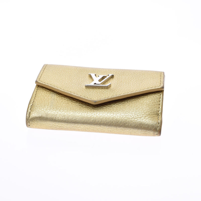 LOUIS VUITTON Louis Vuitton Portofoille Rock Mini Gold Silver Bracket M69059 Unisex Leather Milky Wallet B Rank Used Ginzo