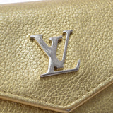 LOUIS VUITTON ルイヴィトン ポルトフォイユ ロックミニ ゴールド シルバー金具 M69059 ユニセックス レザー 三つ折り財布 Bランク 中古 銀蔵