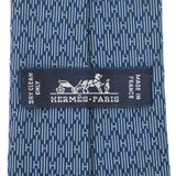 HERMES Hermes H Echo Blue Men's Silk 100 % Tie Unused Ginzo