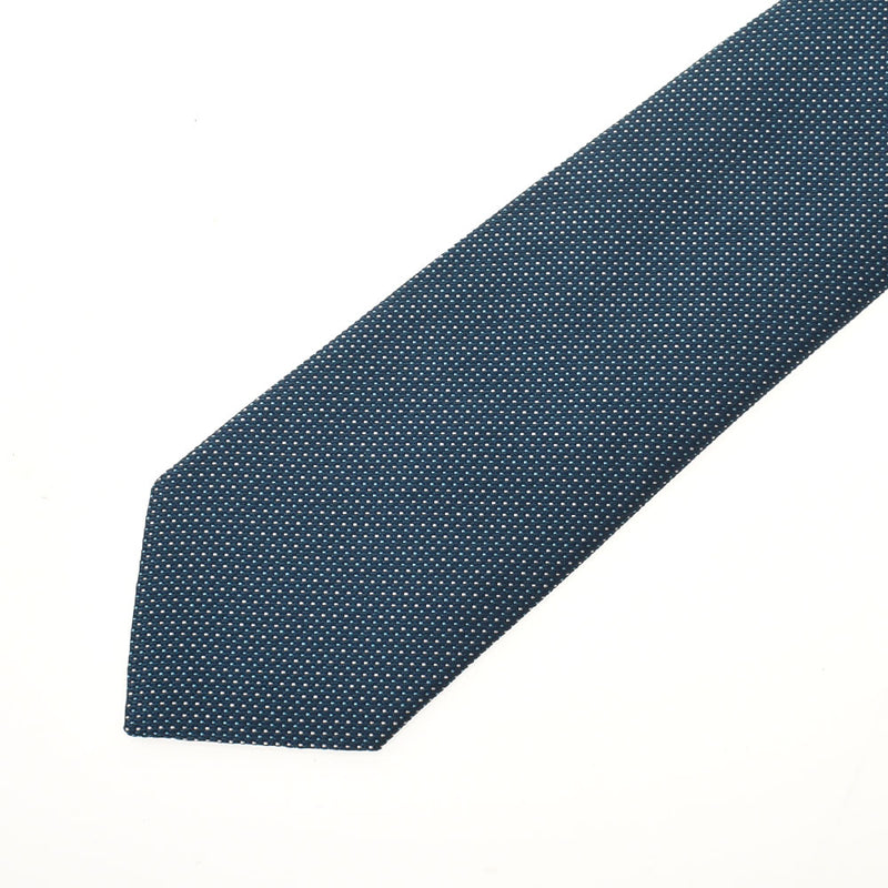 HERMES爱马仕蓝色男子丝绸100％领带未使用的金佐