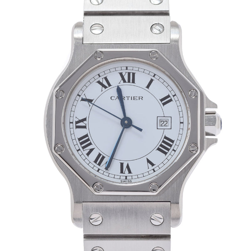 Cartier Cartier Santos octagon Antique Ladies YG Watch Automatic White Dial A Rank used Ginzo