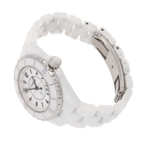 CHANEL Chanel J12 33mm H0968 Boys White Ceramic/SS Watch Quartz White Dial A Rank Used Ginzo