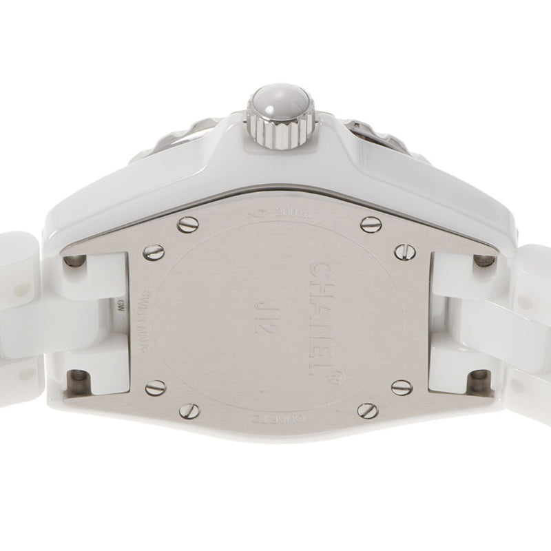 CHANEL Chanel J12 33mm H0968 Boys White Ceramic/SS Watch Quartz White Dial A Rank Used Ginzo