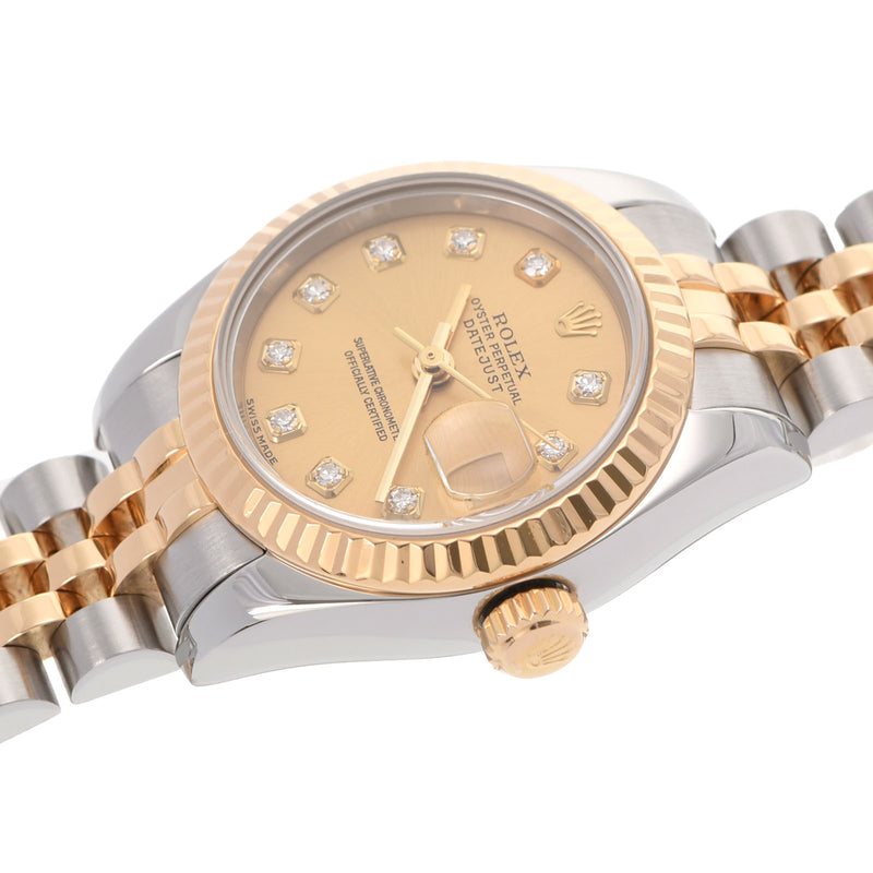 ROLEX Rolex Datejust 10P Diamond 179173G Ladies YG/SS Watch Automatic Champagne Dial A Rank used Ginzo