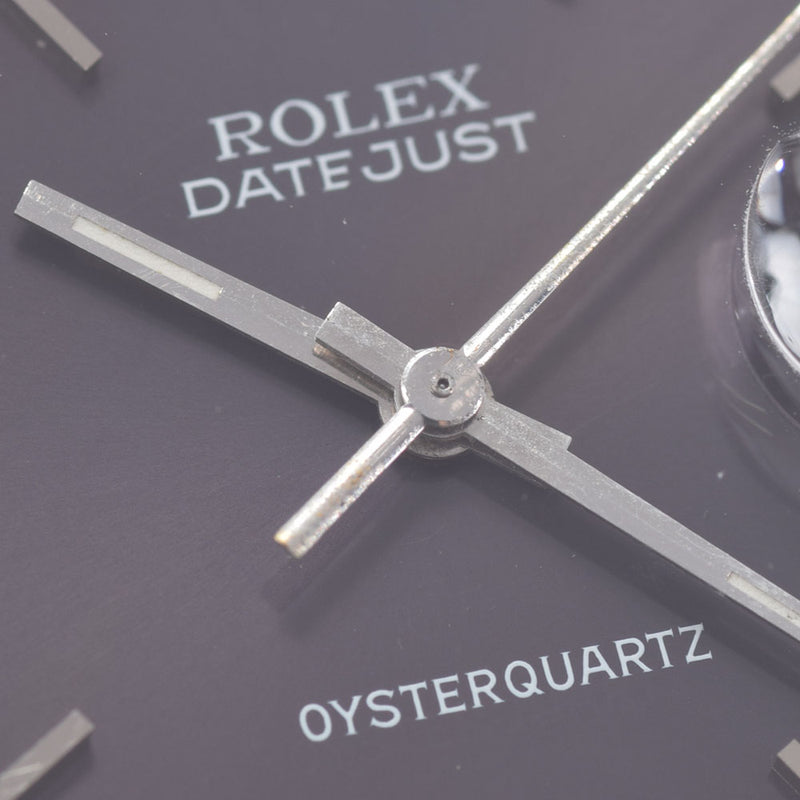 ROLEX Rolex Date Just Oyster Quartz 17000 Men's SS Watch Quartz Black Dial AB Rank Used Ginzo