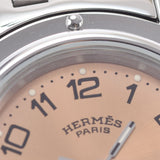 HERMES エルメス クリッパー CL4.210 レディース SS 腕時計 クオーツ ピンク文字盤 Aランク 中古 銀蔵