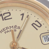 爱马仕爱马仕（Hermes Hermes）CLIPPER CL4.220女士SS/GP Watch Quartz Cream Dial A等级使用Ginzo