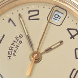 爱马仕爱马仕（Hermes Hermes）CLIPPER CL4.220女士SS/GP Watch Quartz Cream Dial A等级使用Ginzo