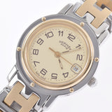 爱马仕爱马仕（Hermes Hermes）CLIPPER CL4.220女士SS/GP Watch Quartz Cream Dial A等级使用Ginzo