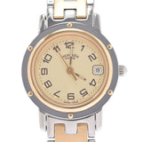 爱马仕爱马仕（Hermes Hermes）CLIPPER CL4.220女士SS/GP Watch Quartz Cream Dial A等级使用Ginzo