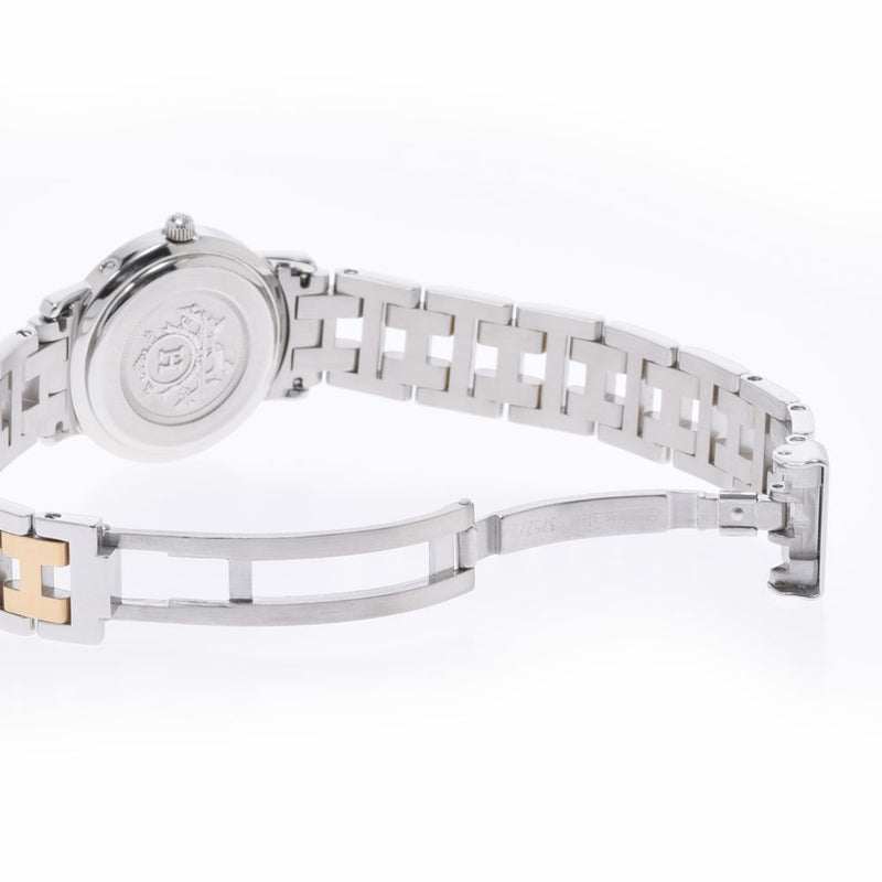 爱马仕爱马仕（Hermes Hermes）CLIPPER CL4.220女士SS/GP Watch Quartz Cream Dial A等级使用Ginzo