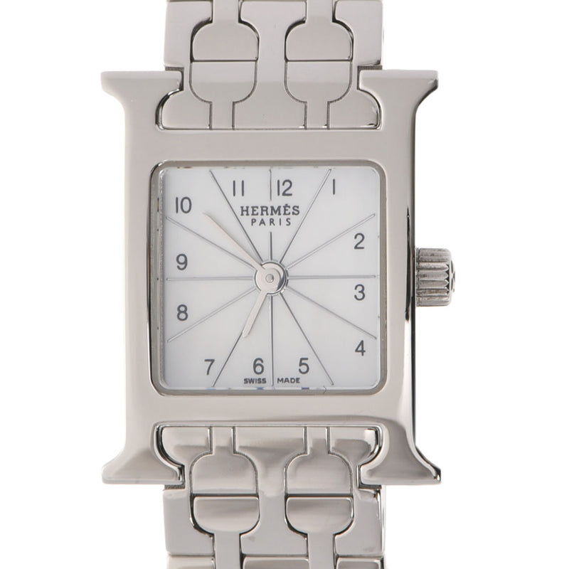 HERMES Hermes Ramusis Mini HH1.110 Ladies SS Watch Quartz White Shell Dial A Rank used Ginzo