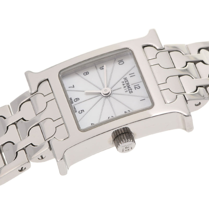 HERMES Hermes Ramusis Mini HH1.110 Ladies SS Watch Quartz White Shell Dial A Rank used Ginzo