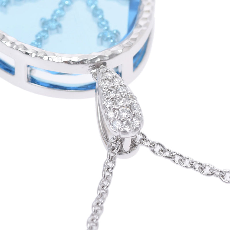 Other Southern Cross Blue Topaz 17.10ct Diamond 0.36ct Ladies K18WG Necklace A Rank used Ginzo
