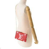路易威顿路易·维顿（Louis Vuitton）路易威登（Louis Vuitton）会标巨头pochette双ZIP红色M67561女士会标帆布肩袋一个二手Ginzo