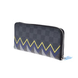 LOUIS VUITTON Louis Vuitton Damier Graphit Zippy Wallet Vertical Color Colam Black N61253 Men's Damier Graphit Canvas Long Wallet A Rank used Ginzo