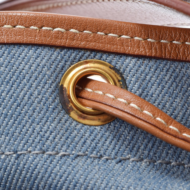 HERMES エルメス マーケットPM ブルー ゴールド ○Z刻印(1996年頃) レディース デニム ヴォーガリバー ショルダーバッグ Aランク 中古 銀蔵