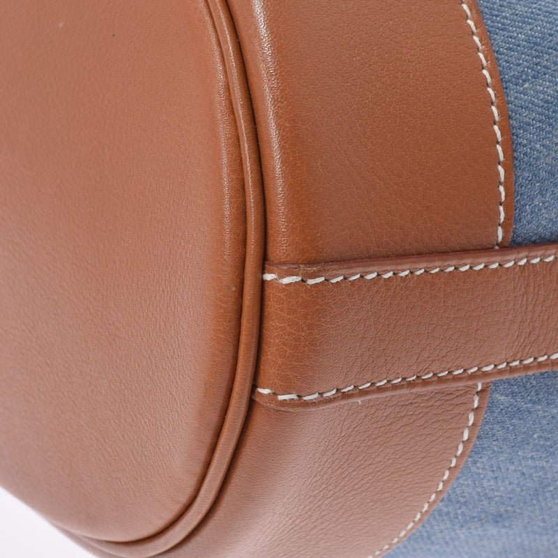 HERMES エルメス マーケットPM ブルー ゴールド ○Z刻印(1996年頃) レディース デニム ヴォーガリバー ショルダーバッグ Aランク 中古 銀蔵